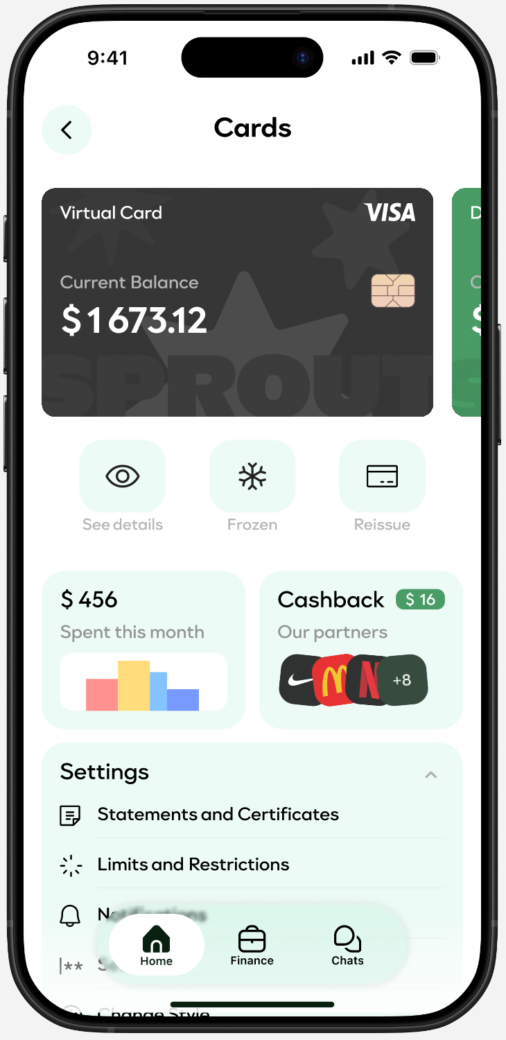Экраны приложения Sprout: экран 2
